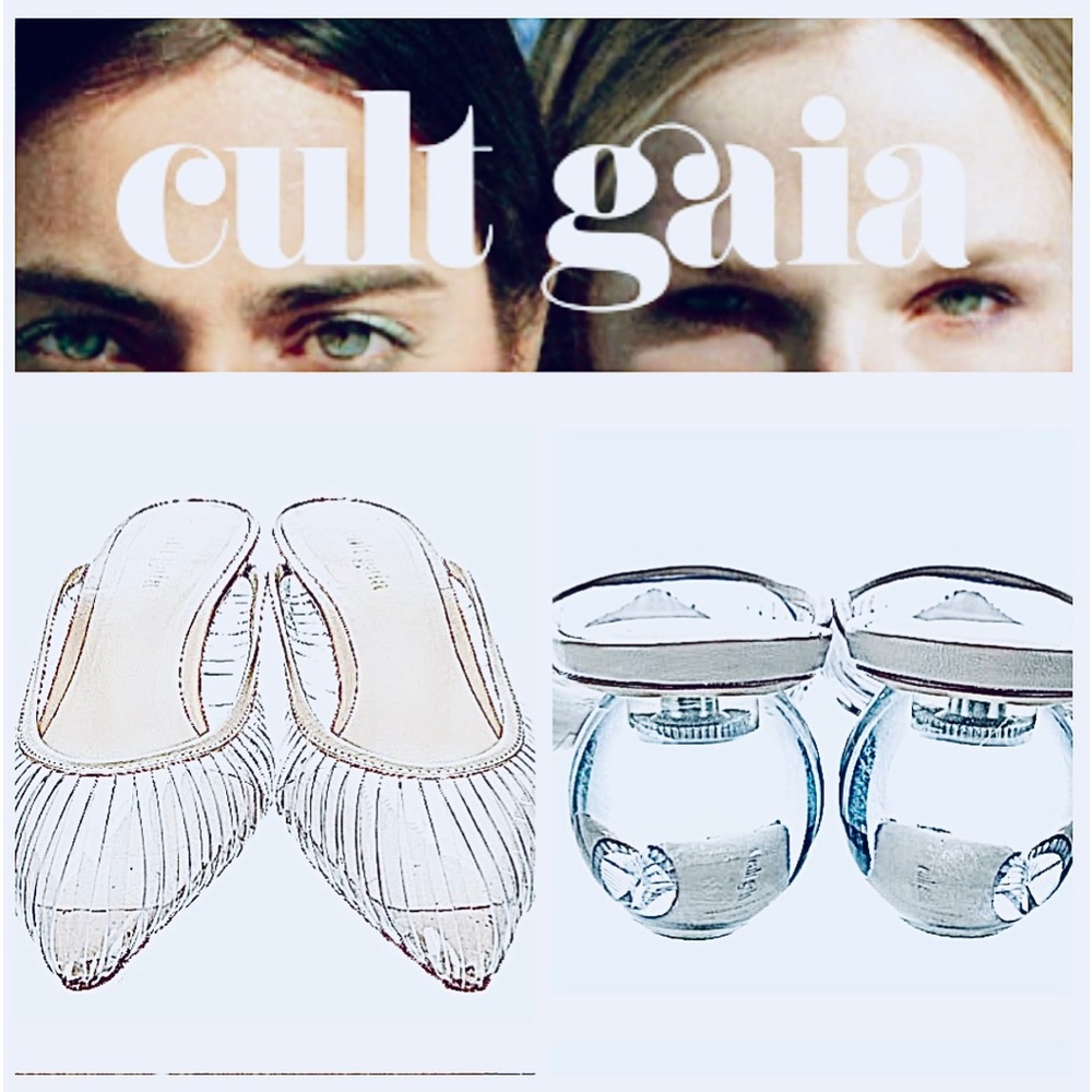 Cult Gaia Clear Low Heel Mules Shoes 6